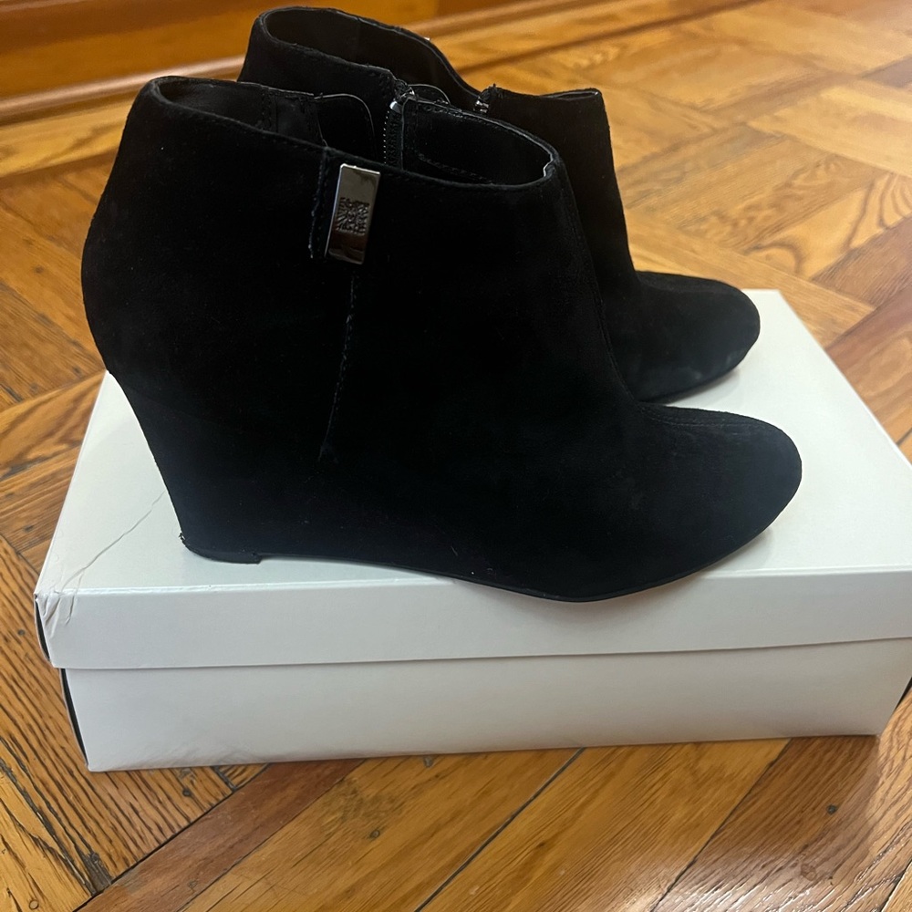 Anne Klein Black Wedge Bootie